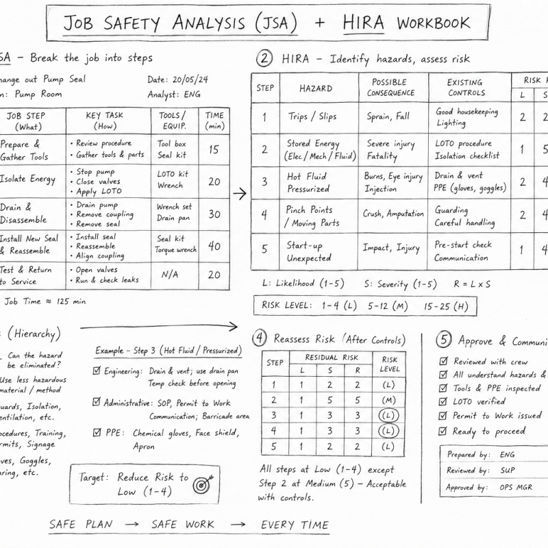 Job Safety Analysis (JSA) + HIRA Workbook