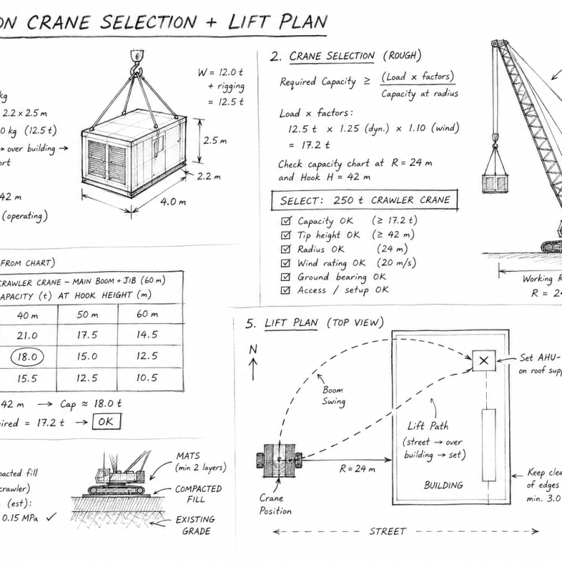 Construction Crane Selection + Lift Plan