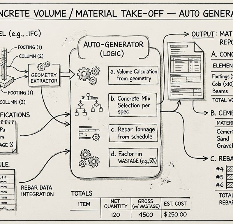 Concrete Volume / Material Take-off — Auto Generator