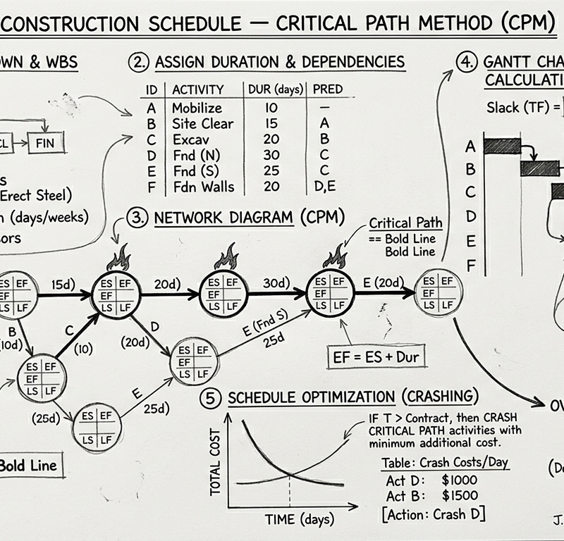 Construction Schedule — Critical Path (CPM)