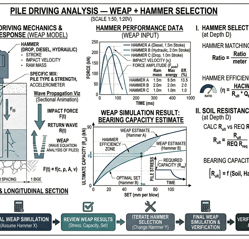 Pile Driving Analysis — WEAP + Hammer Selection
