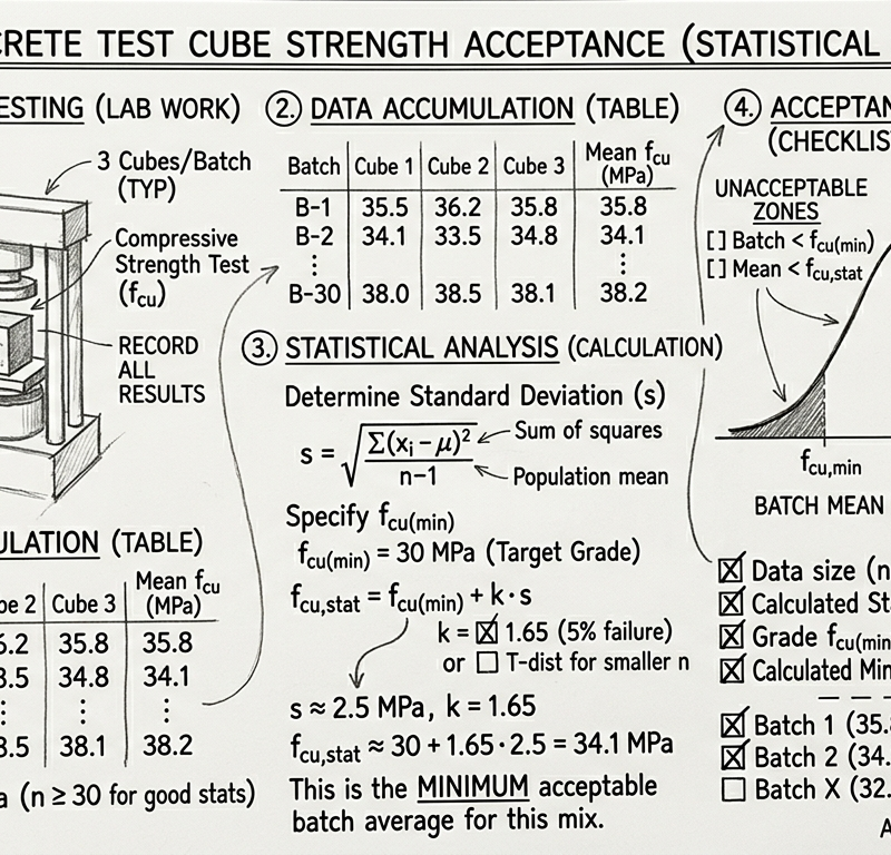 Concrete Test Cube Strength Acceptance (Statistical)