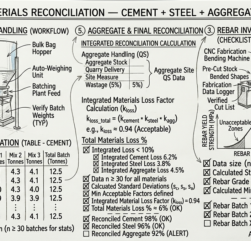 Materials Reconciliation — Cement + Steel + Aggregate