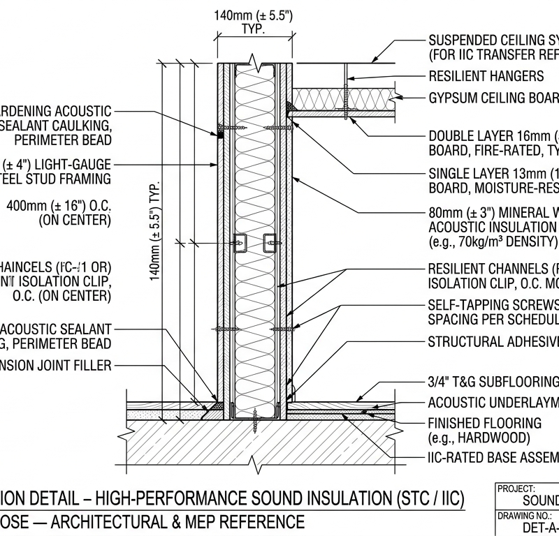 Sound Insulation — Rw / STC / IIC Composite Wall