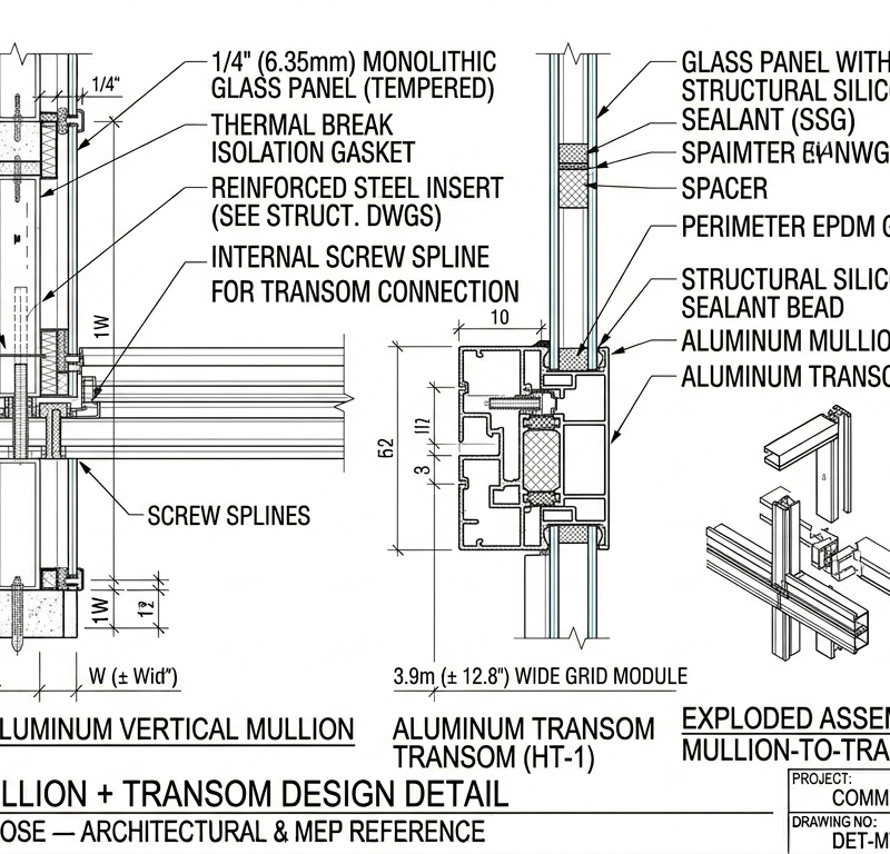 Curtain Wall Mullion + Transom Design