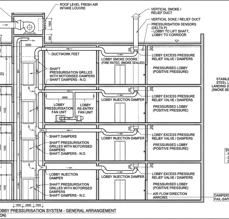 Lift Shaft + Lobby Pressurisation (Smoke Control)