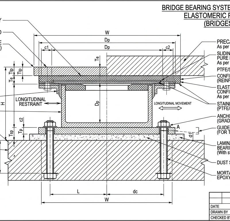 Bridge Bearing — Elastomeric + Pot Bearing Design