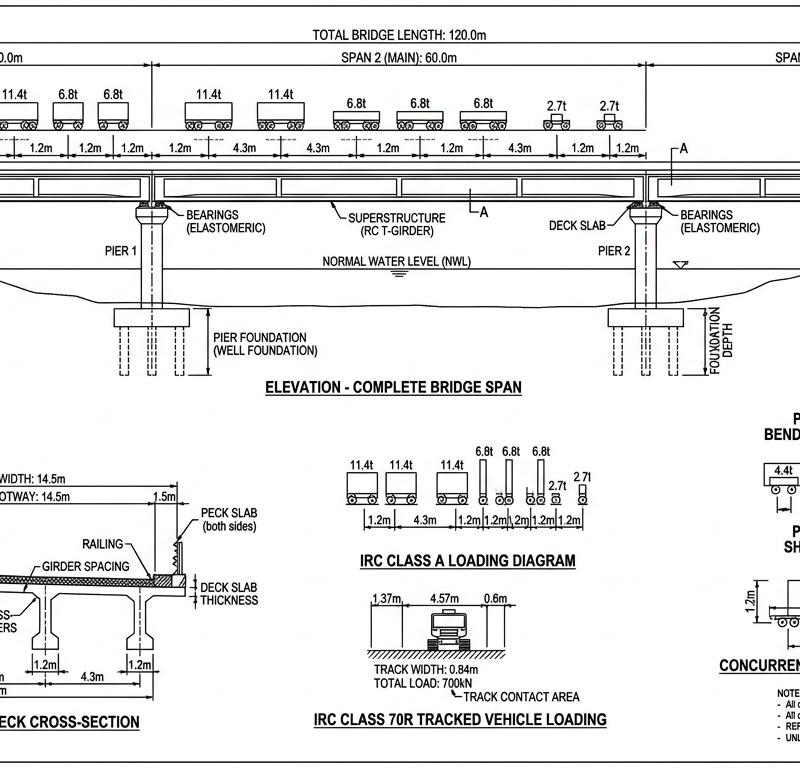 Bridge Loading — IRC Class A / 70R / Special Vehicle