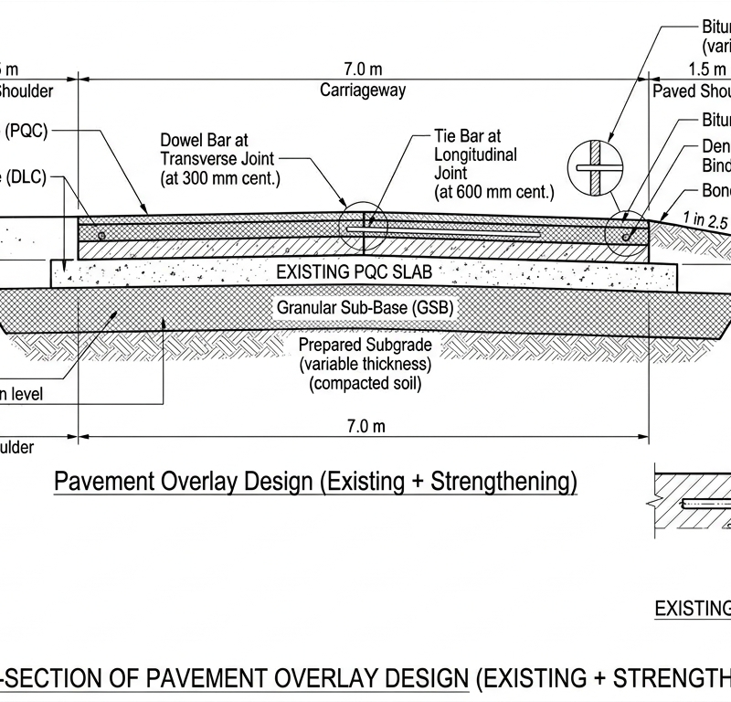 Pavement Overlay Design (Existing + Strengthening)