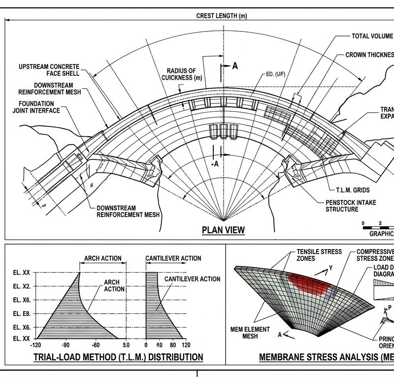 Arch Dam — Trial-Load + Membrane Analysis