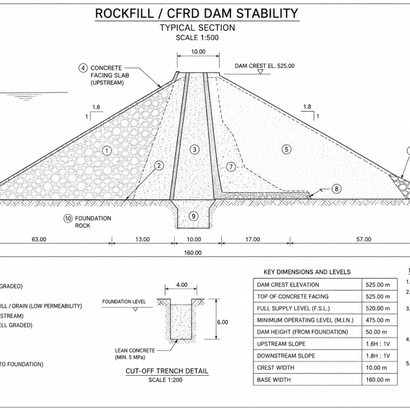 Rockfill / CFRD Dam Stability