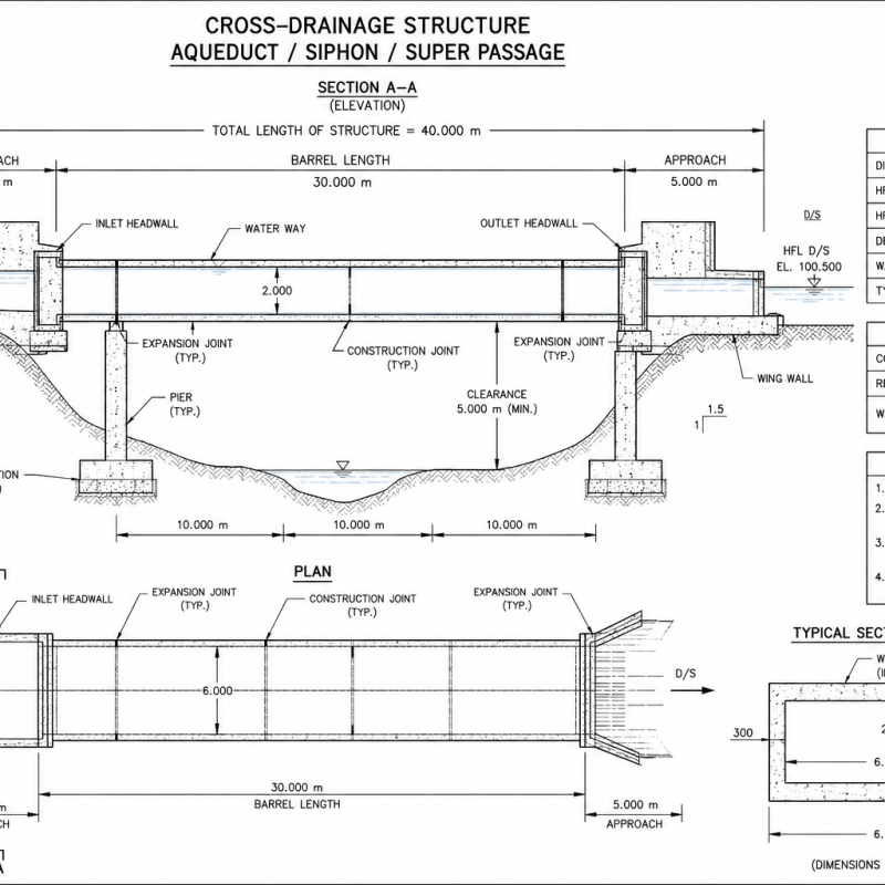 Cross-Drainage Structure — Aqueduct / Siphon / Super Passage