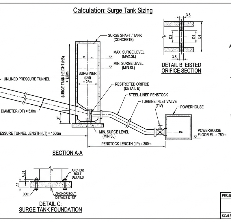 Surge Tank Sizing + Hydraulic Stability