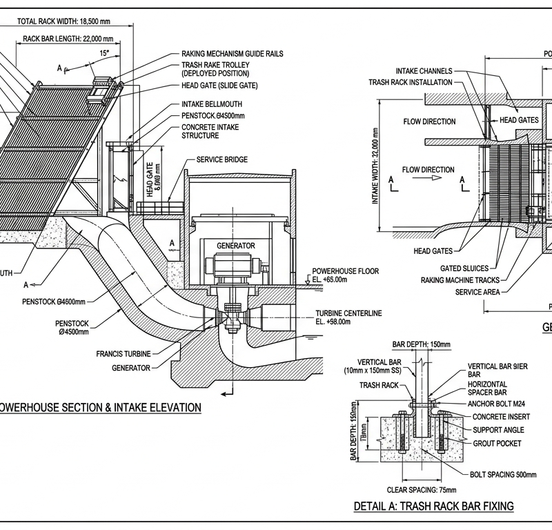 Powerhouse / Trash Rack Hydraulic Design