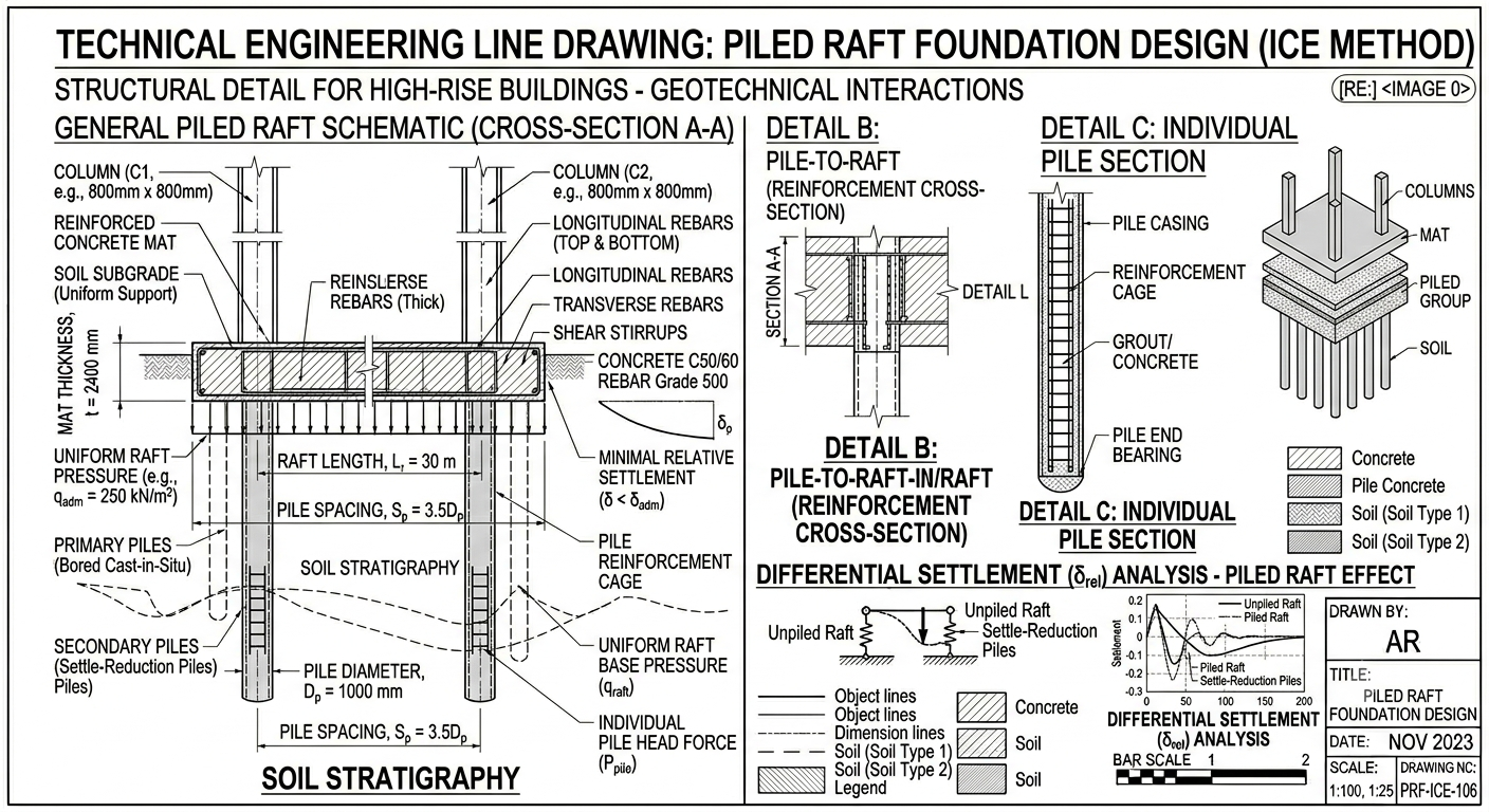 Piled Raft Foundation Design