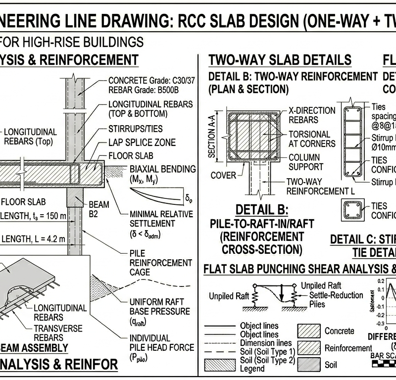 RCC Slab Design (One-way + Two-way + Flat Slab)