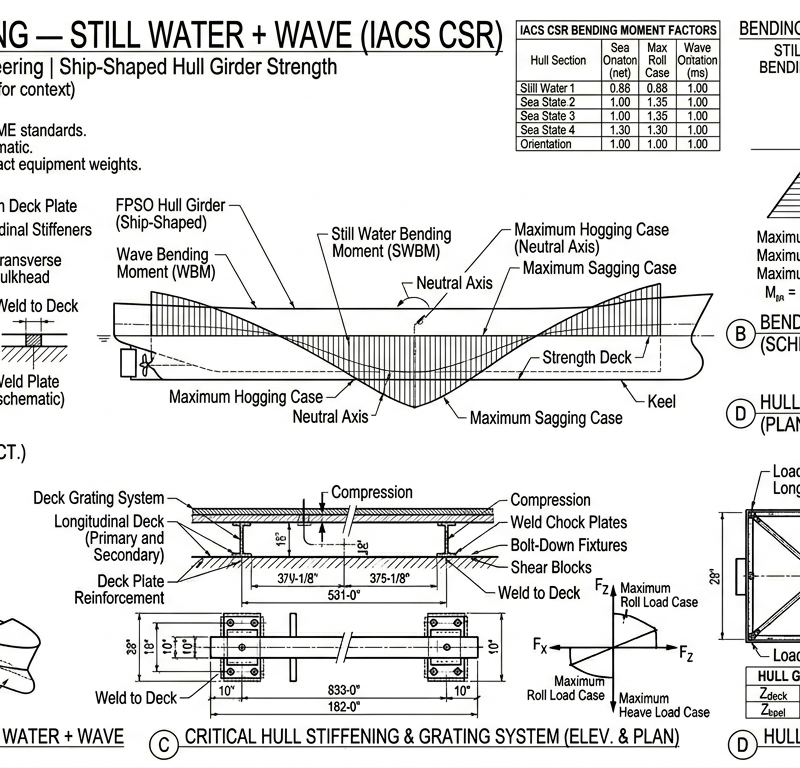 Hull Girder Bending — Still Water + Wave (IACS CSR)
