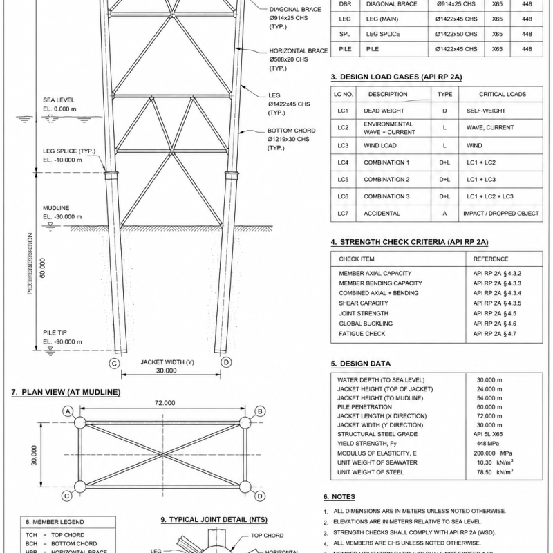 Jacket Structure In-Place Strength Check (API RP 2A)