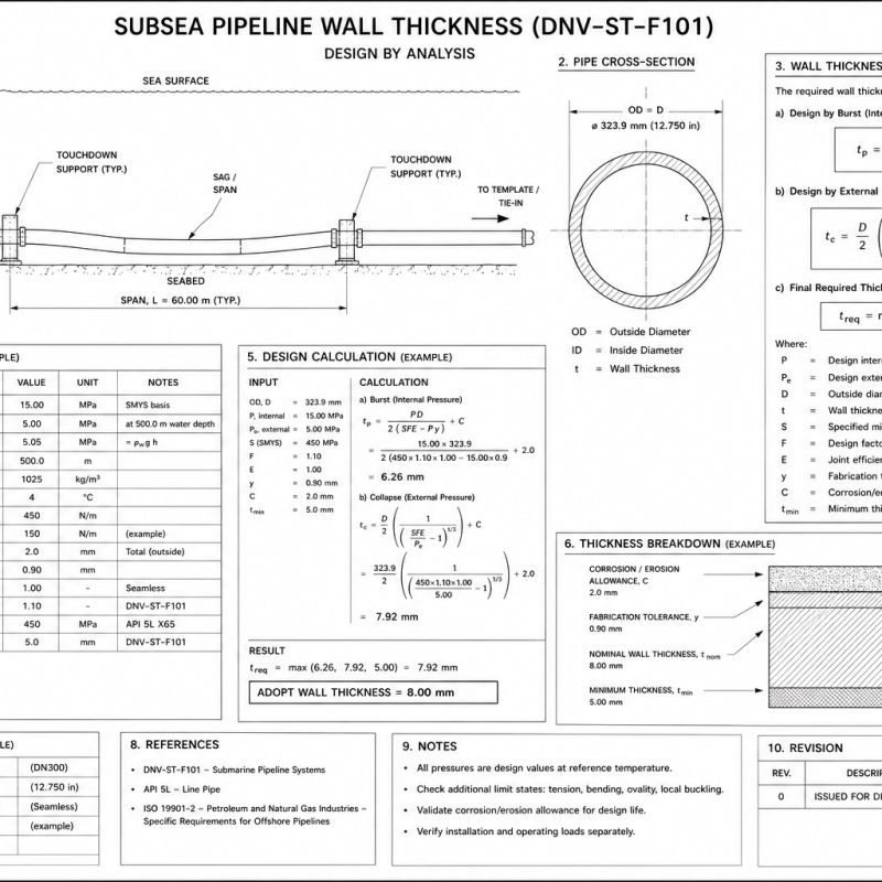 Subsea Pipeline Wall Thickness (DNV-ST-F101)