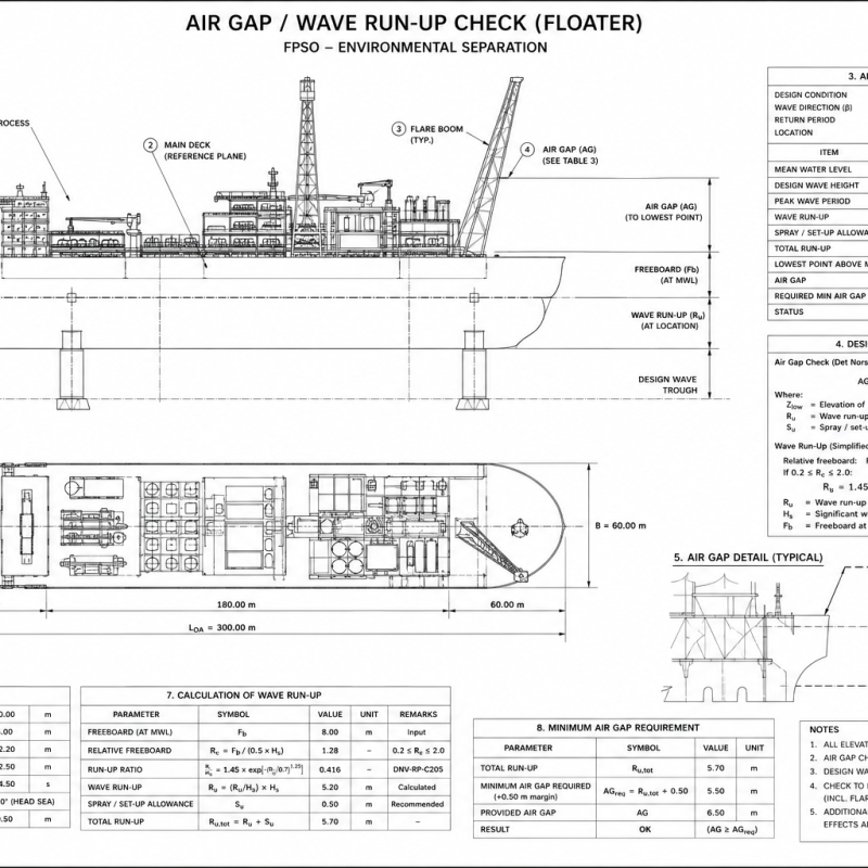 Air Gap / Wave Run-Up Check (Floater)
