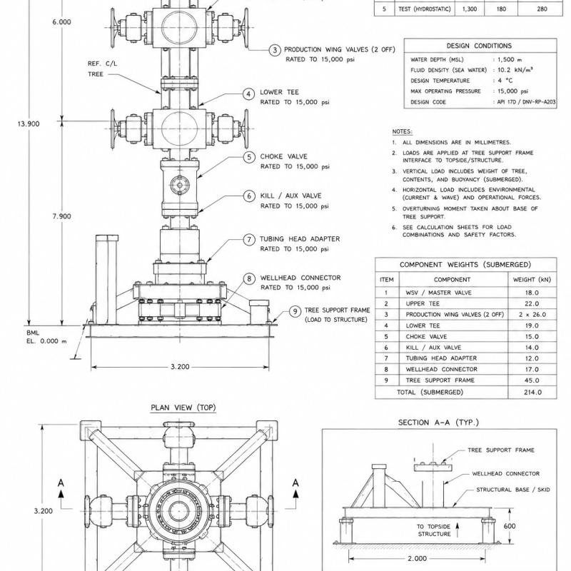 Wellhead Christmas Tree Loading (Drilling + Production)