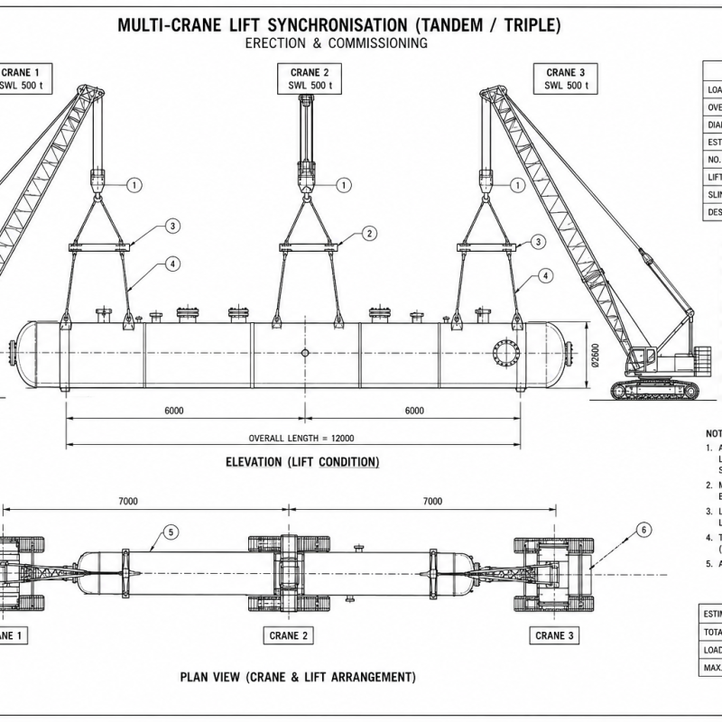 Multi-Crane Lift Synchronisation (Tandem / Triple)