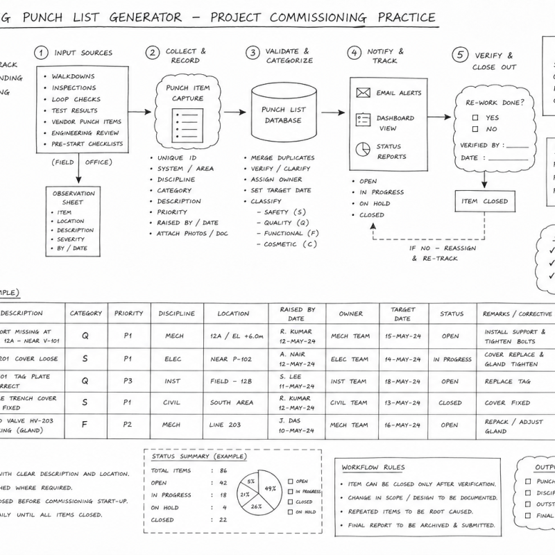Pre-Commissioning Punch List Generator