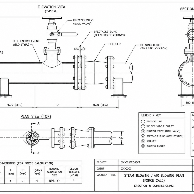Steam Blowing / Air Blowing Plan (Force Calc)