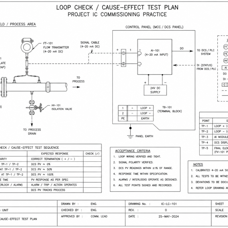 Loop Check / Cause-Effect Test Plan