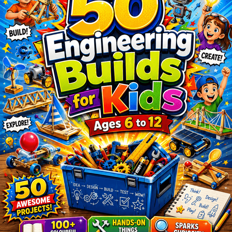 50 Engineering Builds for Kids — Ages 6 to 12 - Engineering Spreadsheet by 3D-LABS