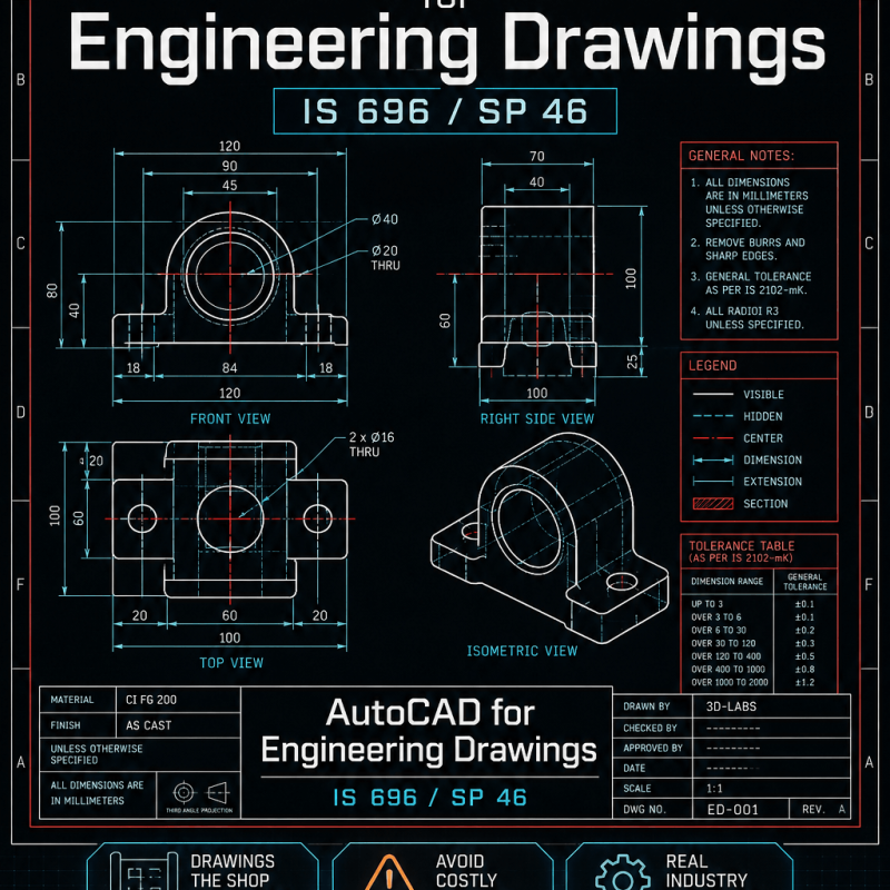 AutoCAD for Engineering Drawings — IS 696 / SP 46