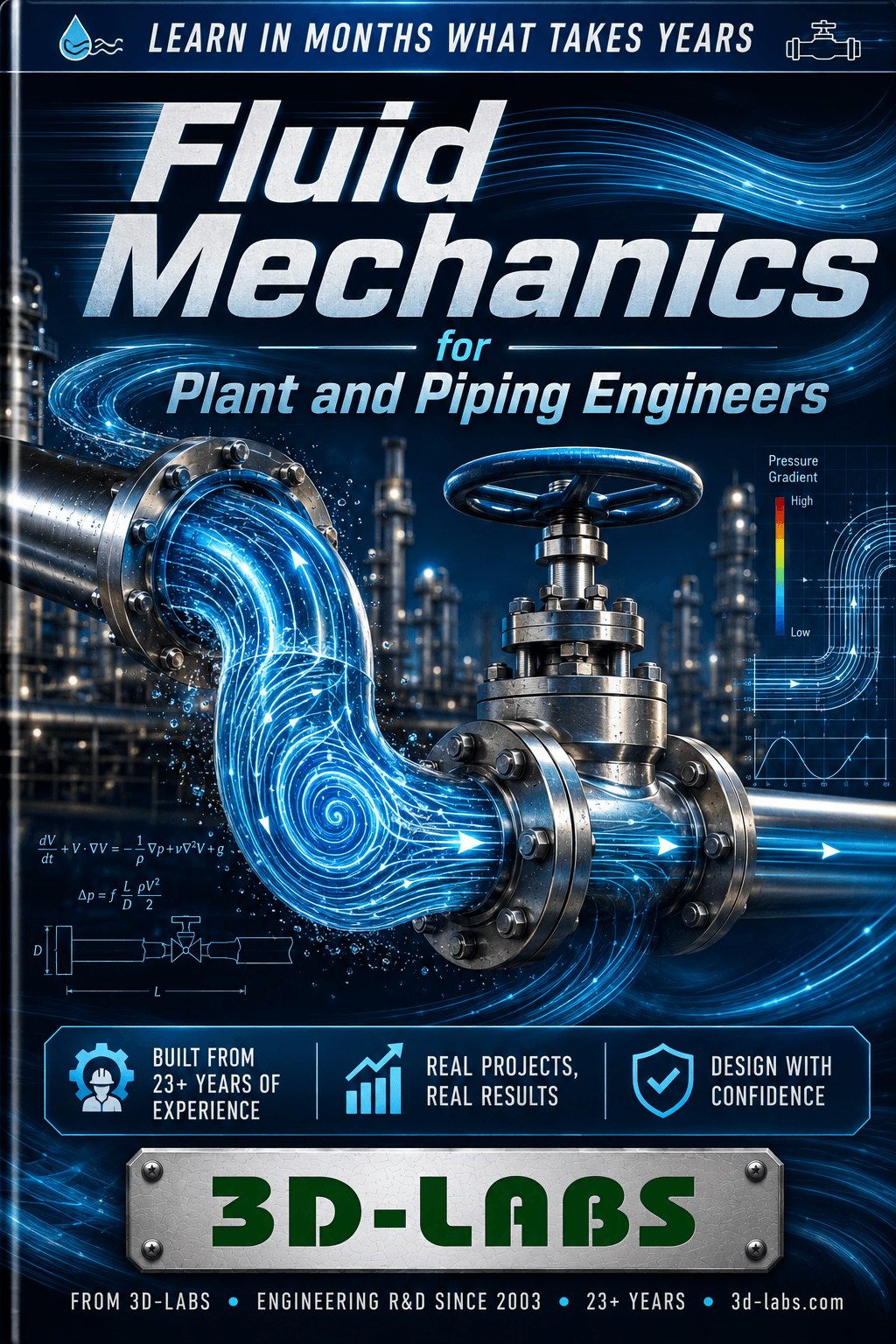 Fluid Mechanics for Plant and Piping Engineers - Engineering Spreadsheet by 3D-LABS