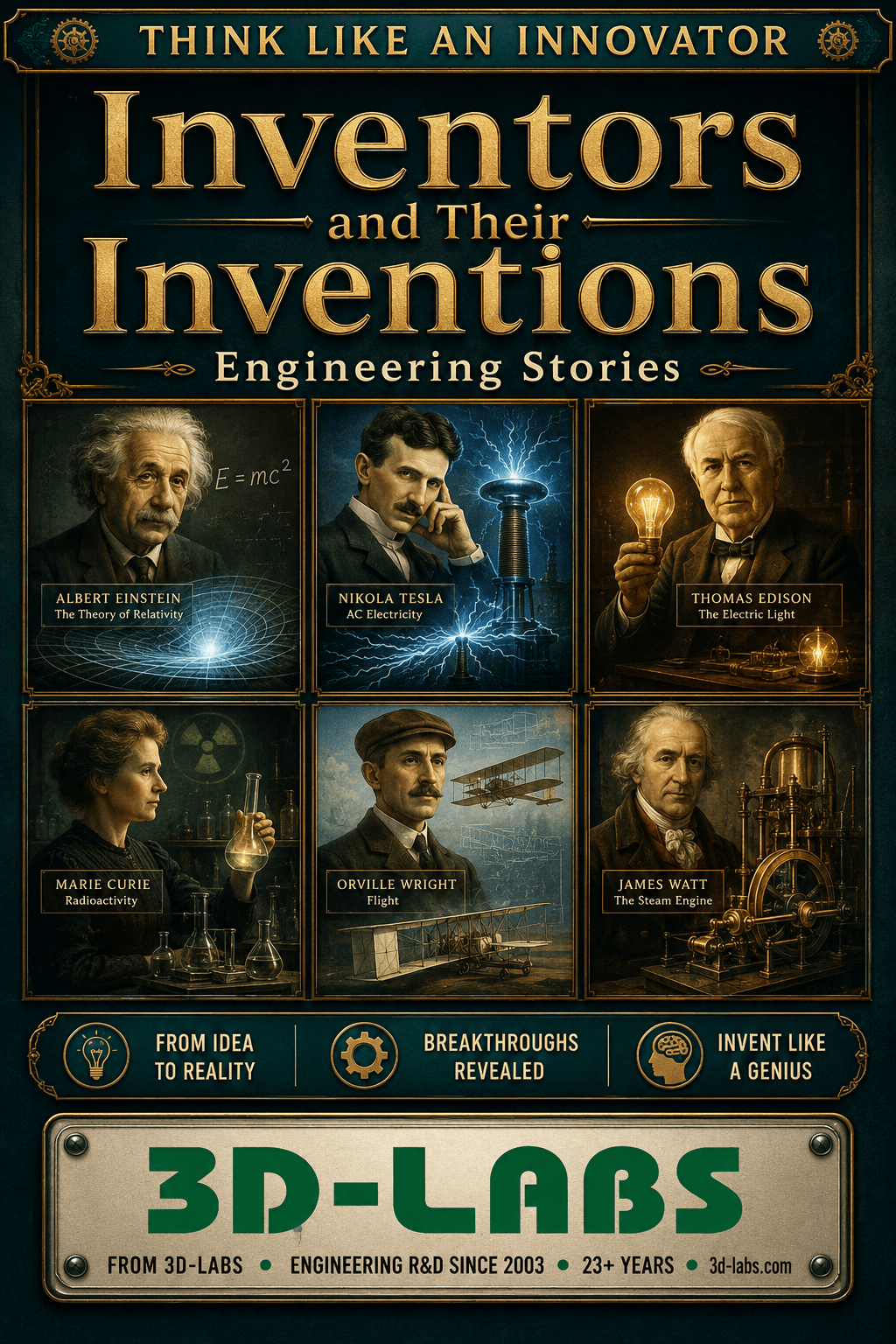 Inventors and Their Inventions — Engineering Stories - Engineering Spreadsheet by 3D-LABS