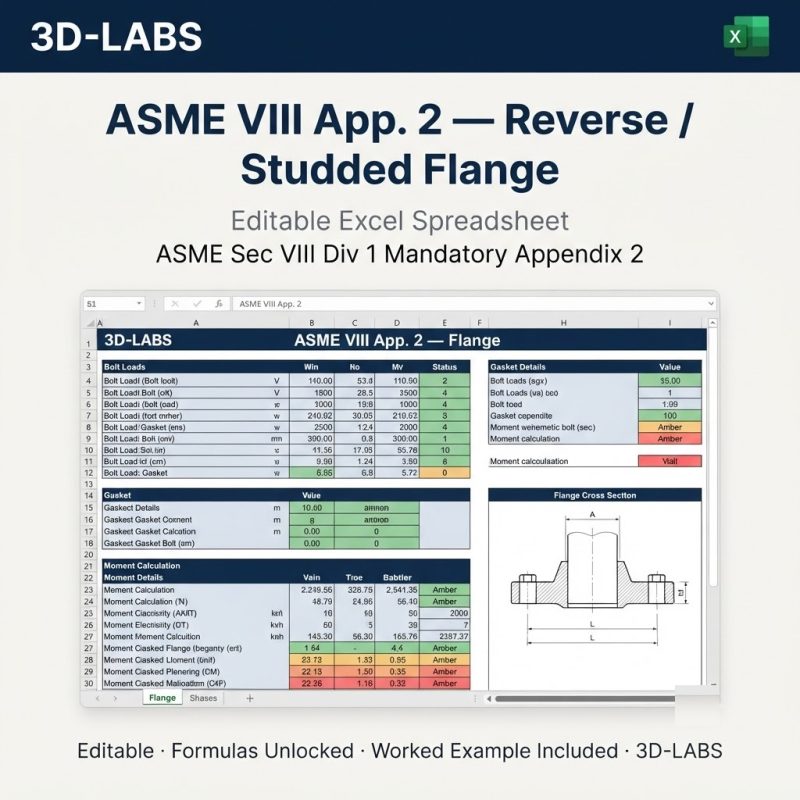 ASME VIII App. 2 β Reverse / Studded Flange