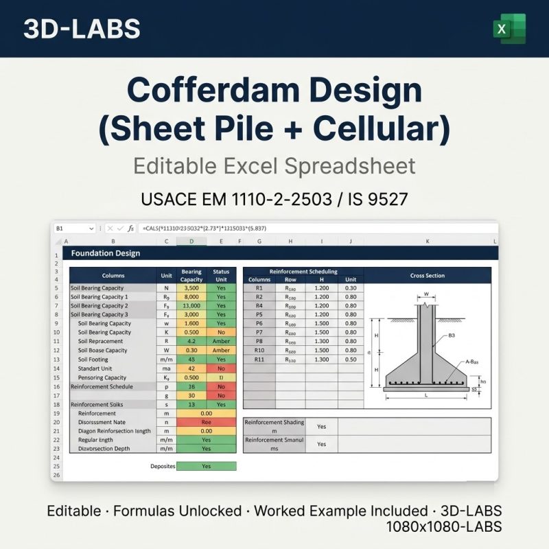 Cofferdam Design (Sheet Pile + Cellular)