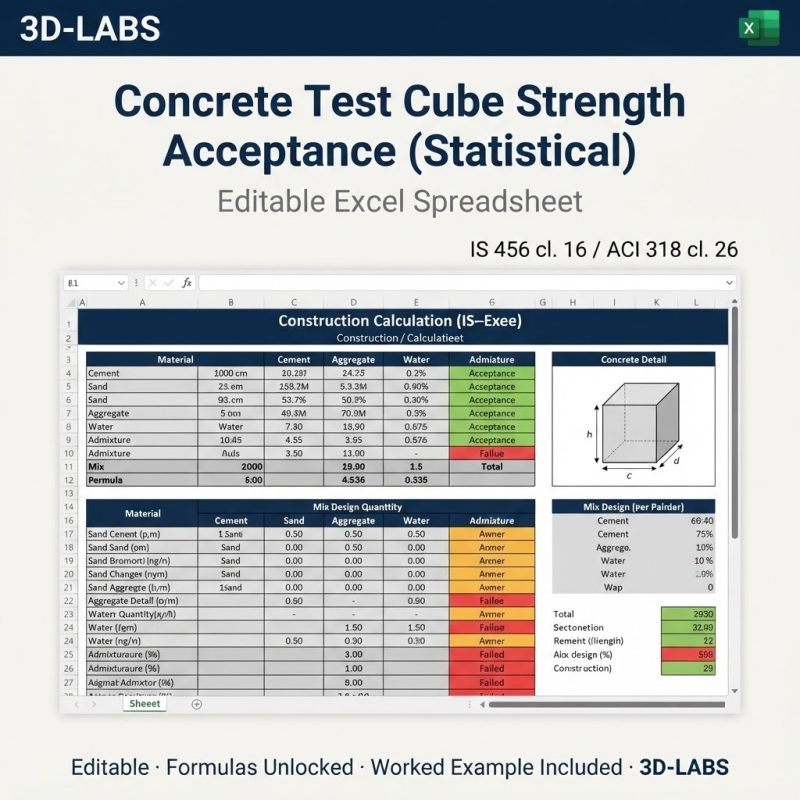 Concrete Test Cube Strength Acceptance (Statistical)