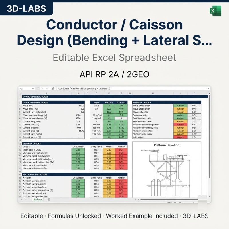 Conductor / Caisson Design (Bending + Lateral Soil)