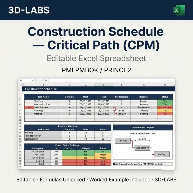 Construction Schedule — Critical Path (CPM)