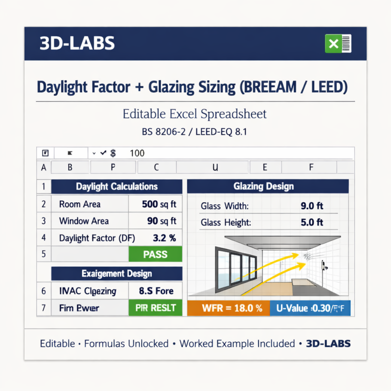 Daylight Factor + Glazing Sizing (BREEAM / LEED)