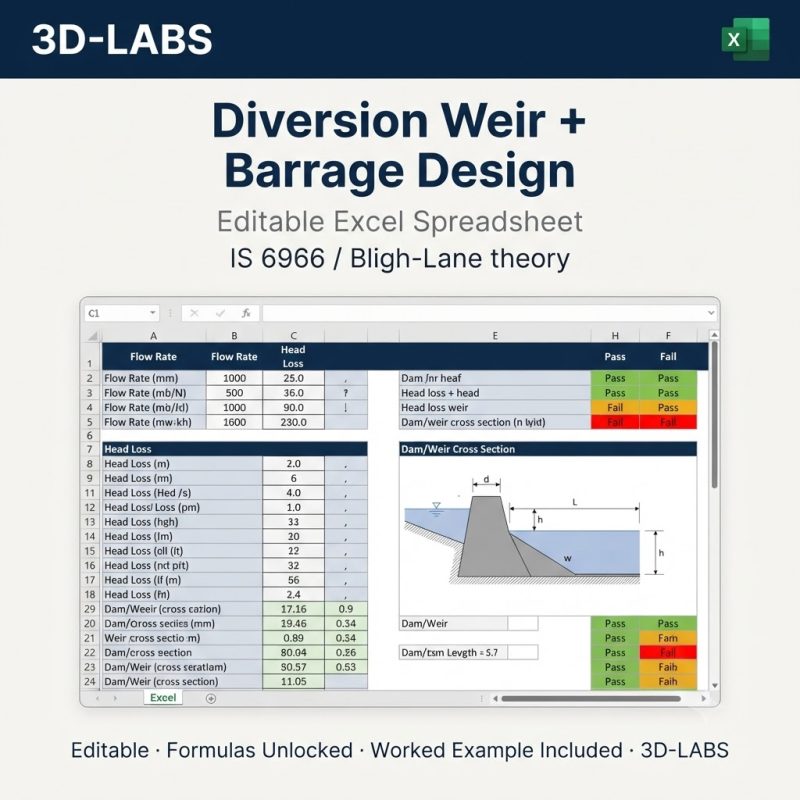 Diversion Weir + Barrage Design