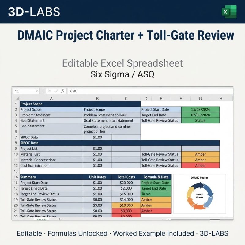 DMAIC Project Charter + Toll-Gate Review