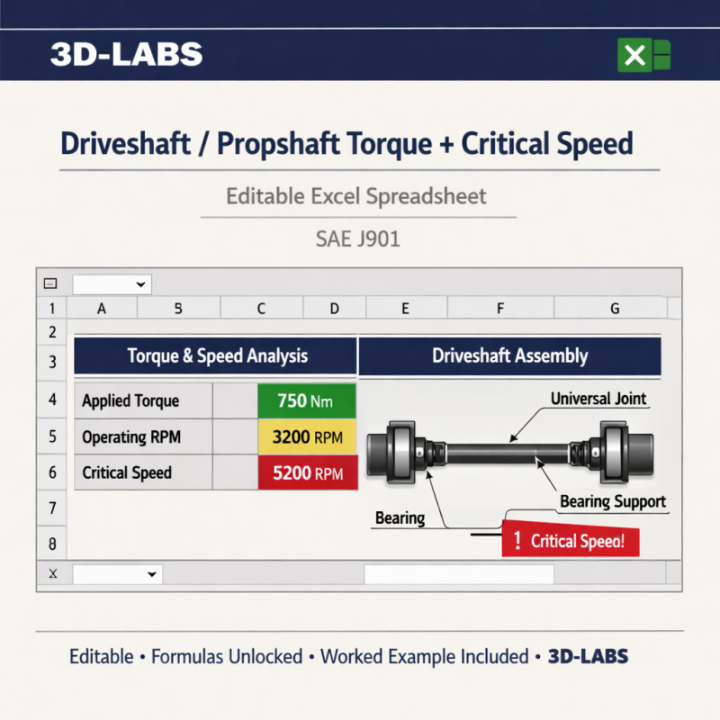 Driveshaft / Propshaft Torque + Critical Speed