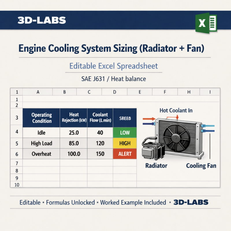 Engine Cooling System Sizing (Radiator + Fan)