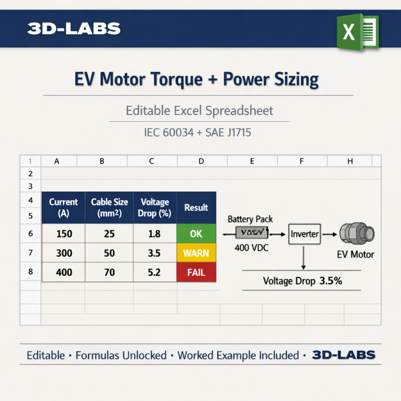 EV Motor Torque + Power Sizing