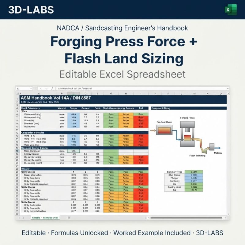 Forging Press Force + Flash Land Sizing