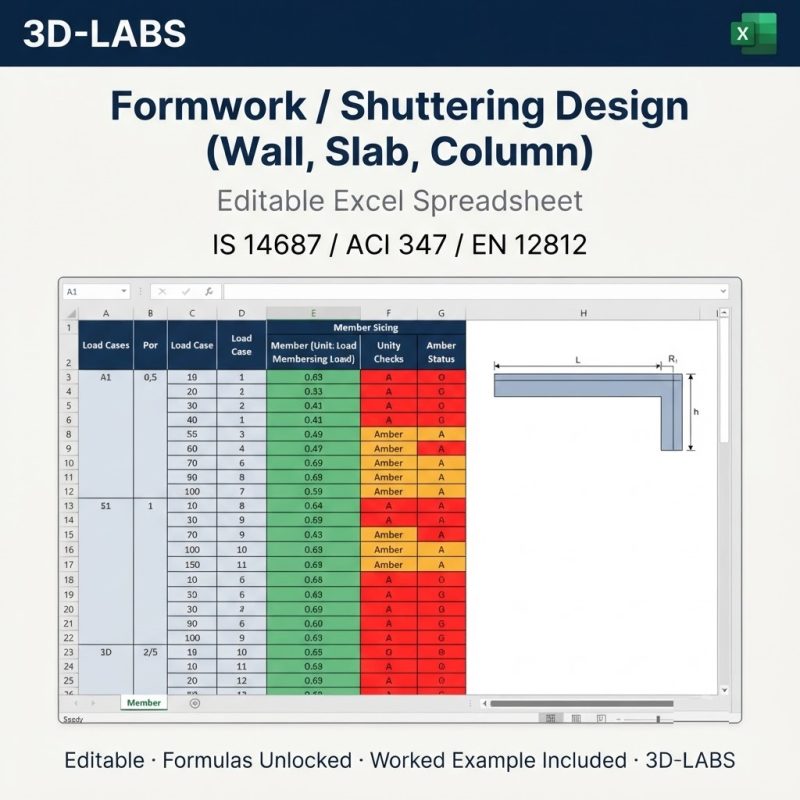 Formwork / Shuttering Design (Wall, Slab, Column)