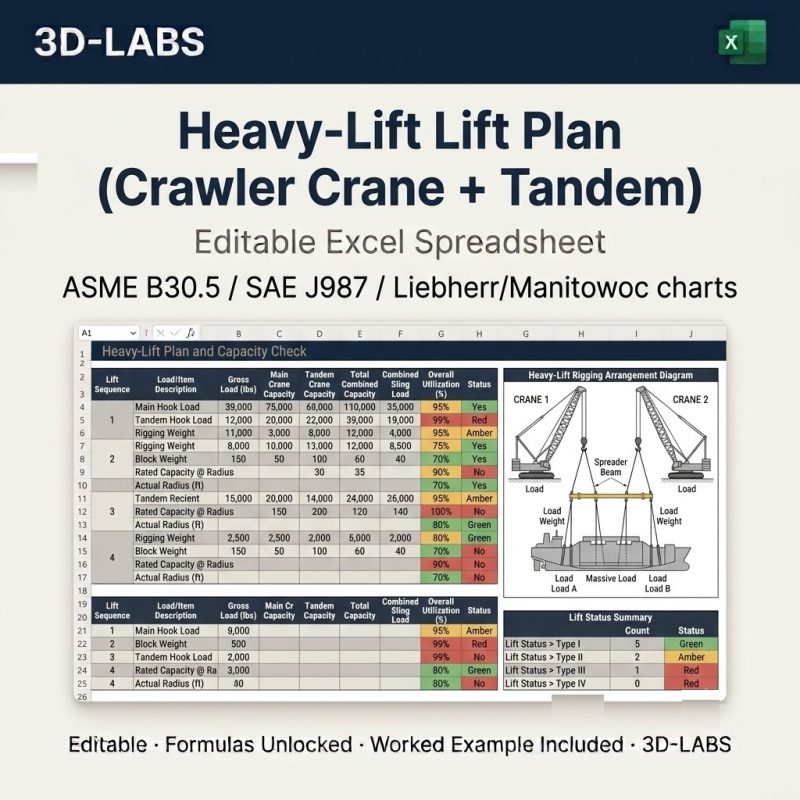 Heavy-Lift Lift Plan (Crawler Crane + Tandem)