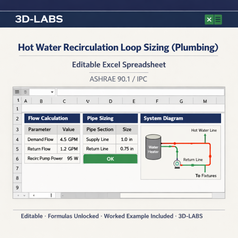Hot Water Recirculation Loop Sizing (Plumbing)