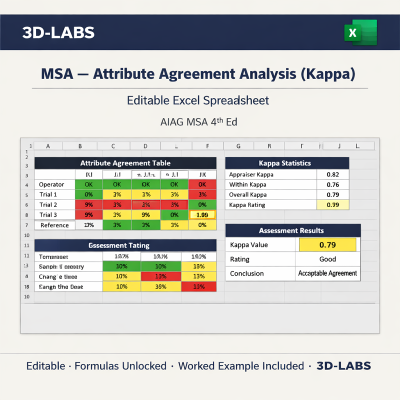 MSA — Attribute Agreement Analysis (Kappa)
