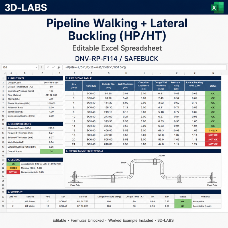 Pipeline Walking + Lateral Buckling (HP/HT)